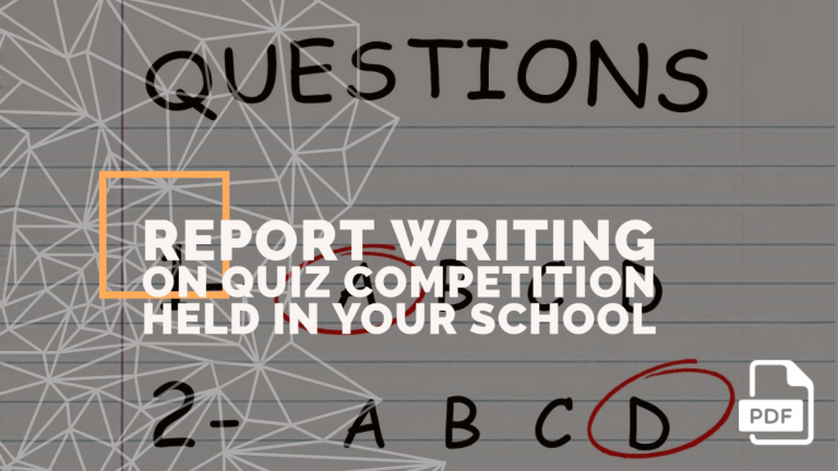 feature image of report writing on quiz competition