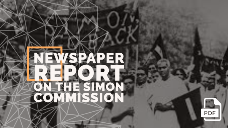 Write a Newspaper Report on the Simon Commission [PDF Available]