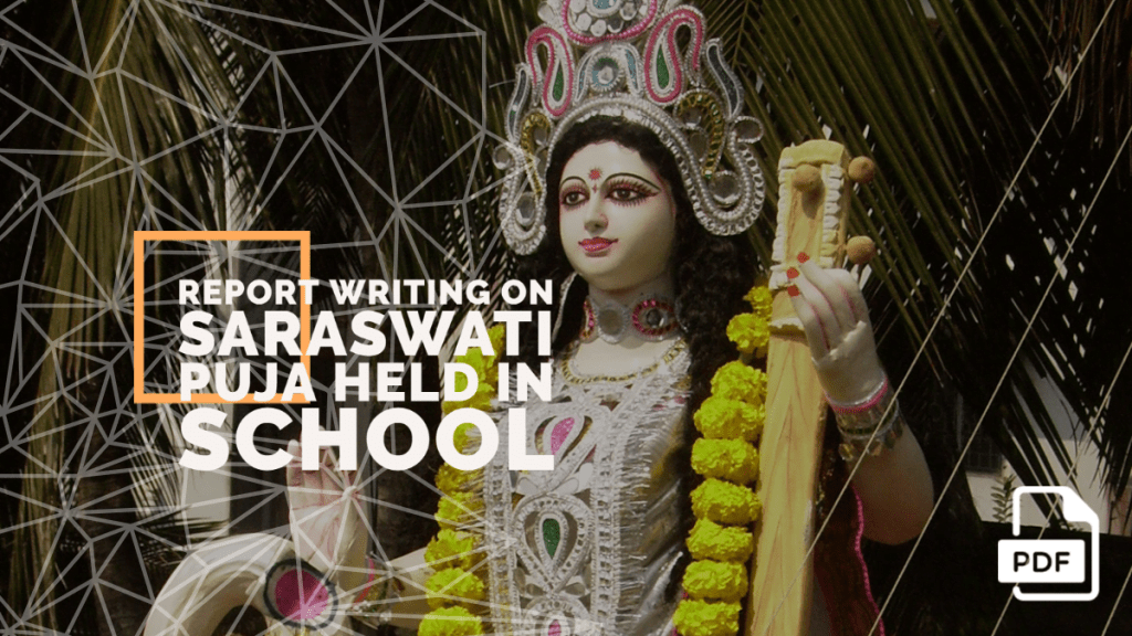 feature image of Report Writing on Saraswati Puja Held in School