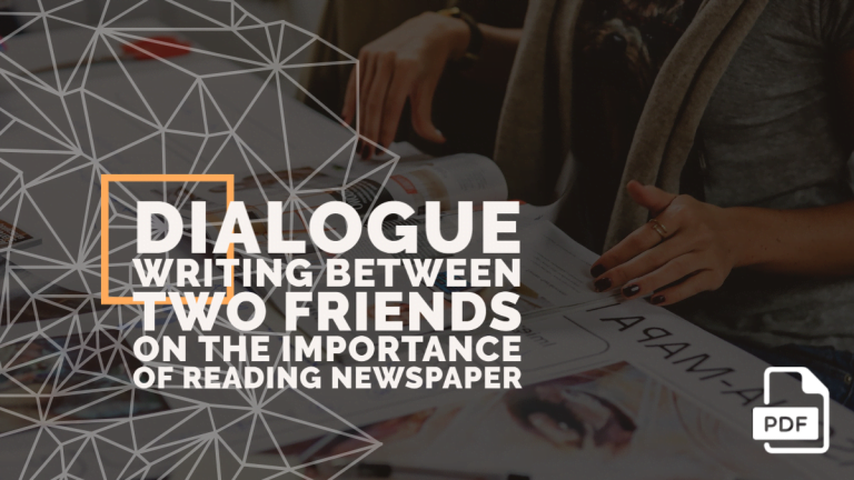 feature image of dialogue writing between two friends on the importance of reading newspaper