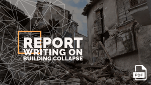 write a newspaper report on (in) a house collapse