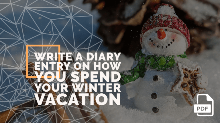Write a Diary Entry on How You Spend Your Winter Vacation [With PDF]
