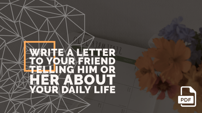 Write a Letter to Your Friend Telling Him or Her about Your Daily Life [With PDF]