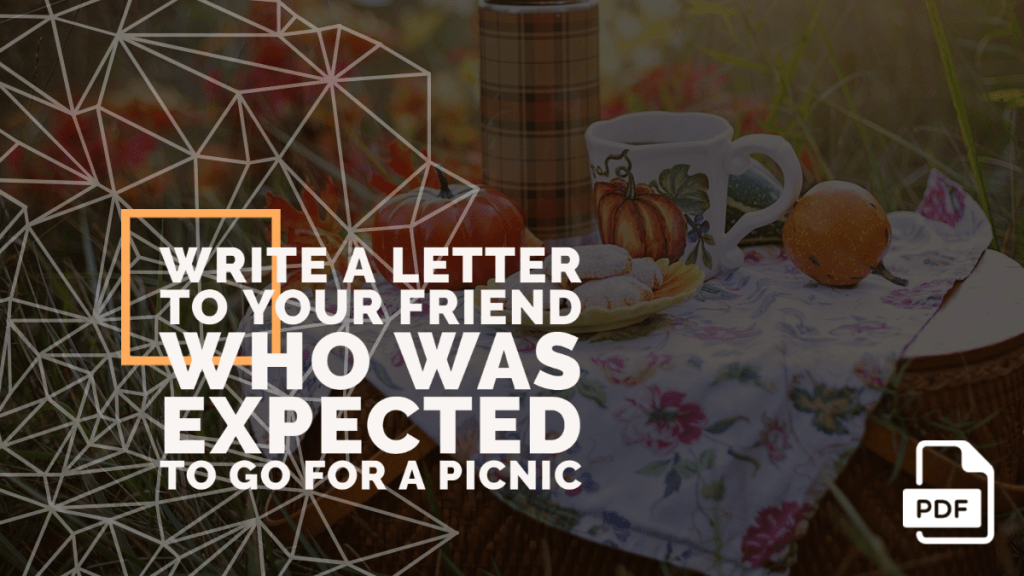 Write a Letter to Your Friend Who was Expected to Go for a Picnic