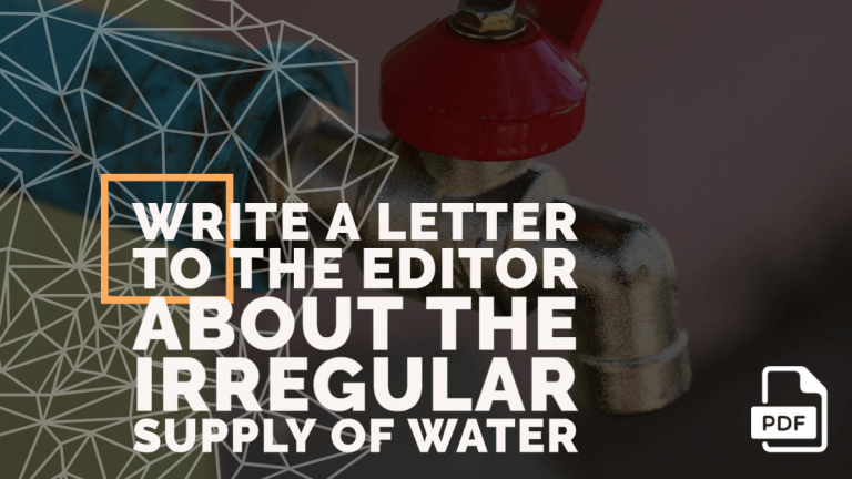Feature image of Letter to the Editor about the Irregular Supply of Water