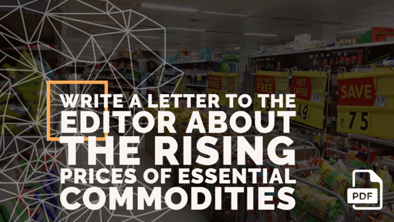 Write a Letter to the Editor about the Rising Prices of Essential Commodities