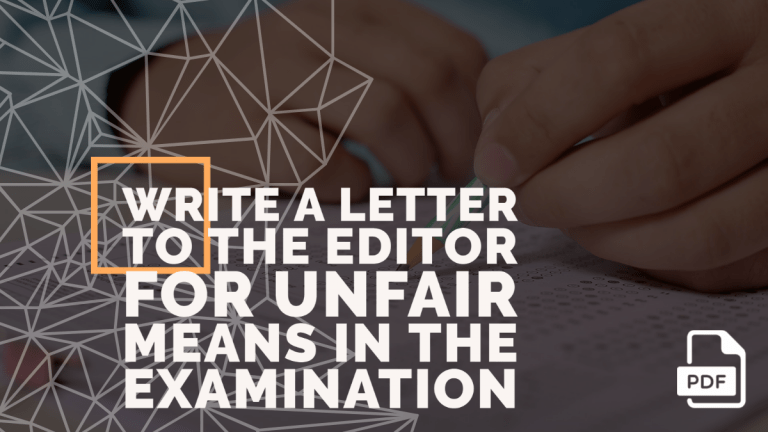 Feature image of Letter to the Editor for Unfair Means in the Examination