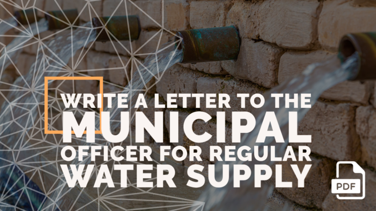 Feature image of Letter to the Municipal Officer for Regular Water Supply