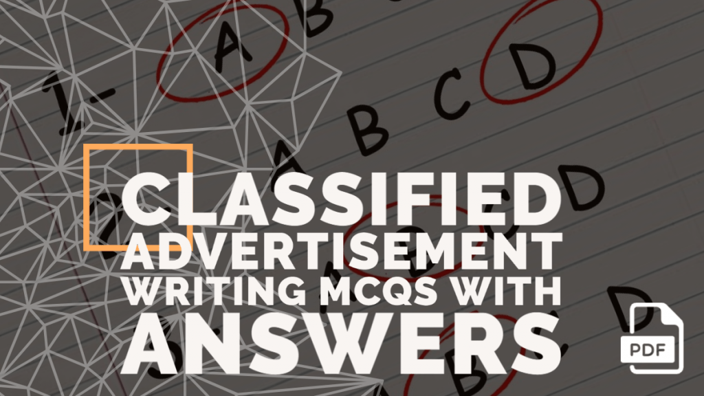 Feature image of classified advertisement writing mcqs