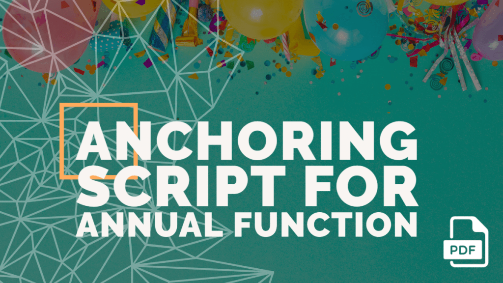 Anchoring Script for Annual Function [With PDF]