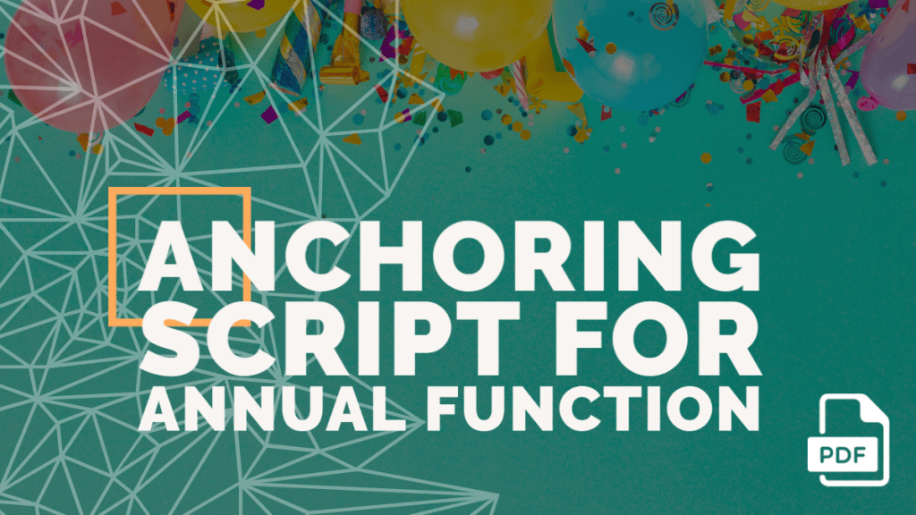 Anchoring Script For Annual Function With PDF English Compositions