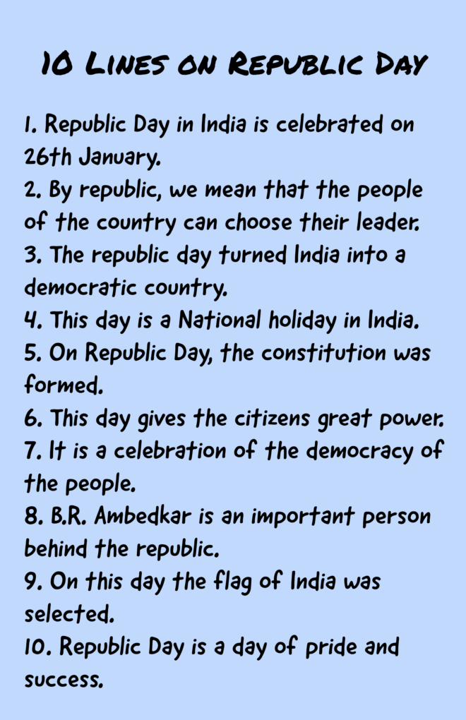 republic day essay in english 10 lines