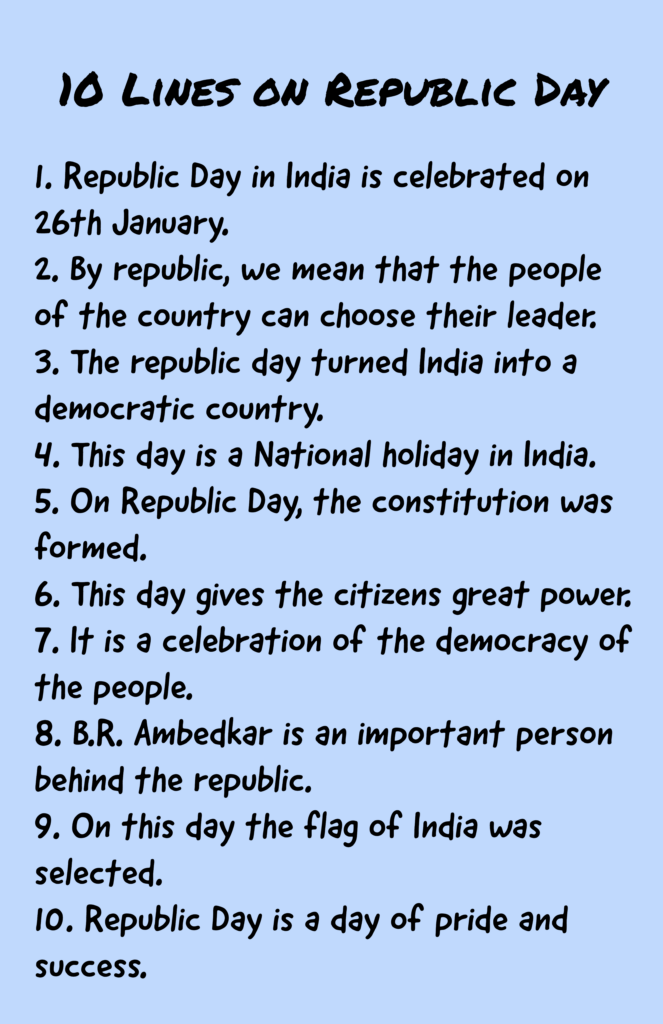 10 Lines on Republic Day example