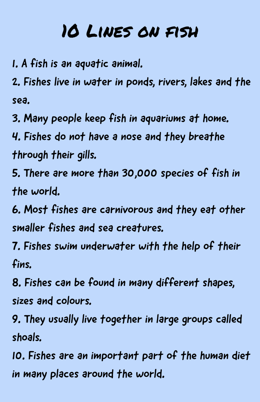 10 Lines on Fish in English [3 Examples] - English Compositions