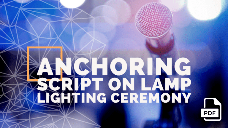Anchoring Script on Lamp Lighting Ceremony [With PDF]