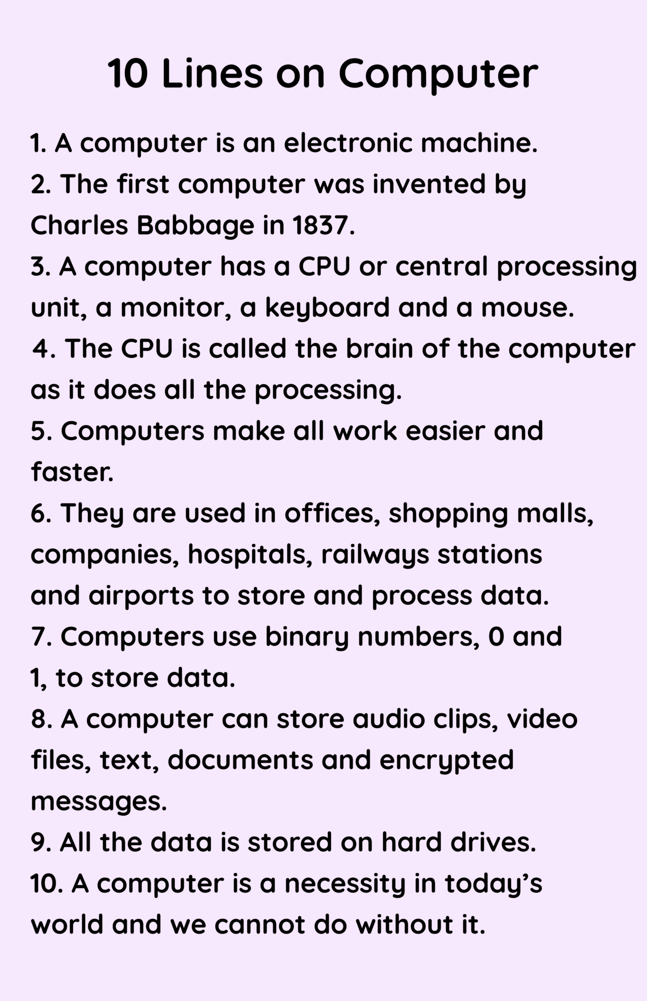 10 Lines On Computer In English 3 Examples English Compositions 10 Lines On Computer In English 3 Examples English Compositions